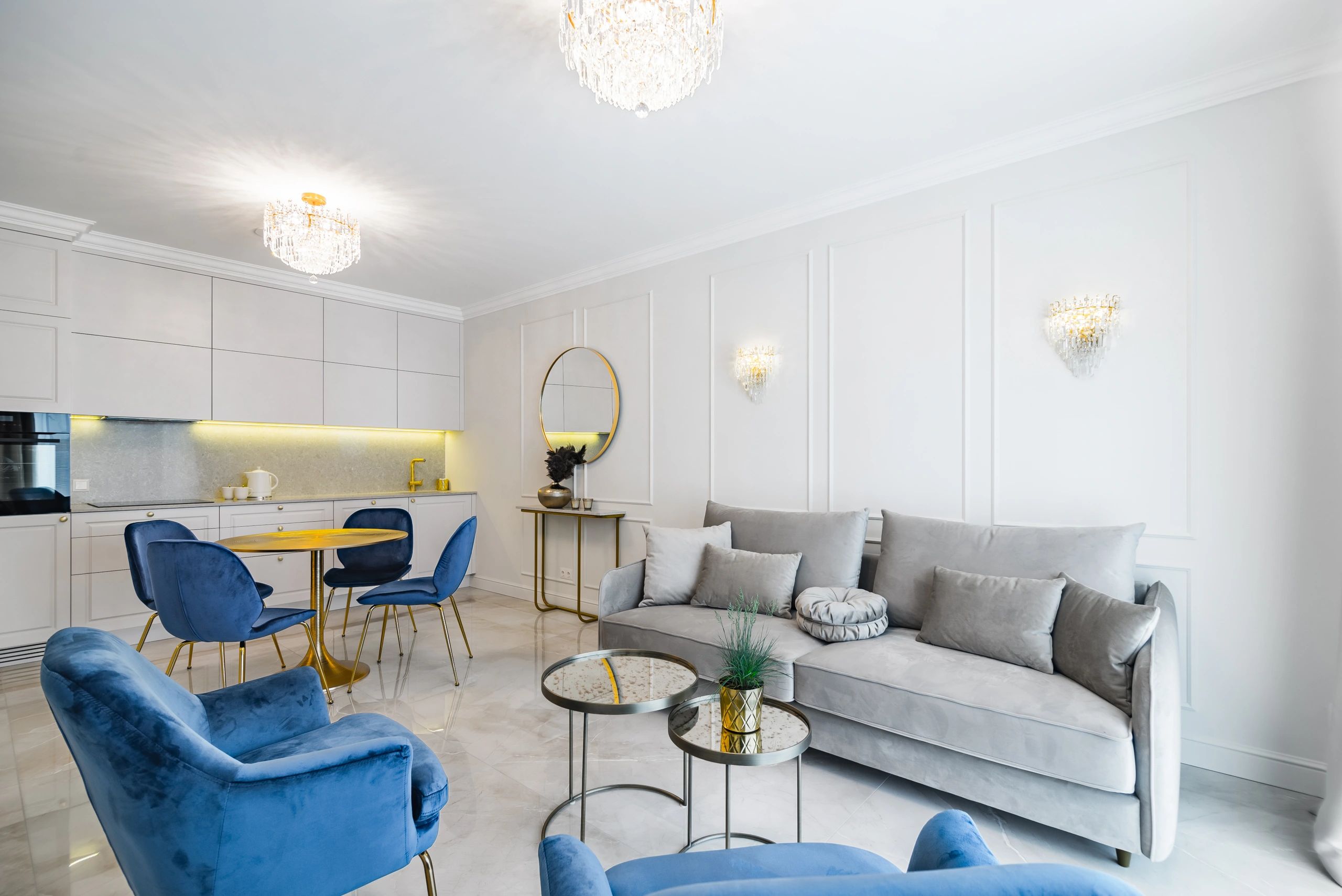 Bright, freshly painted modern living room