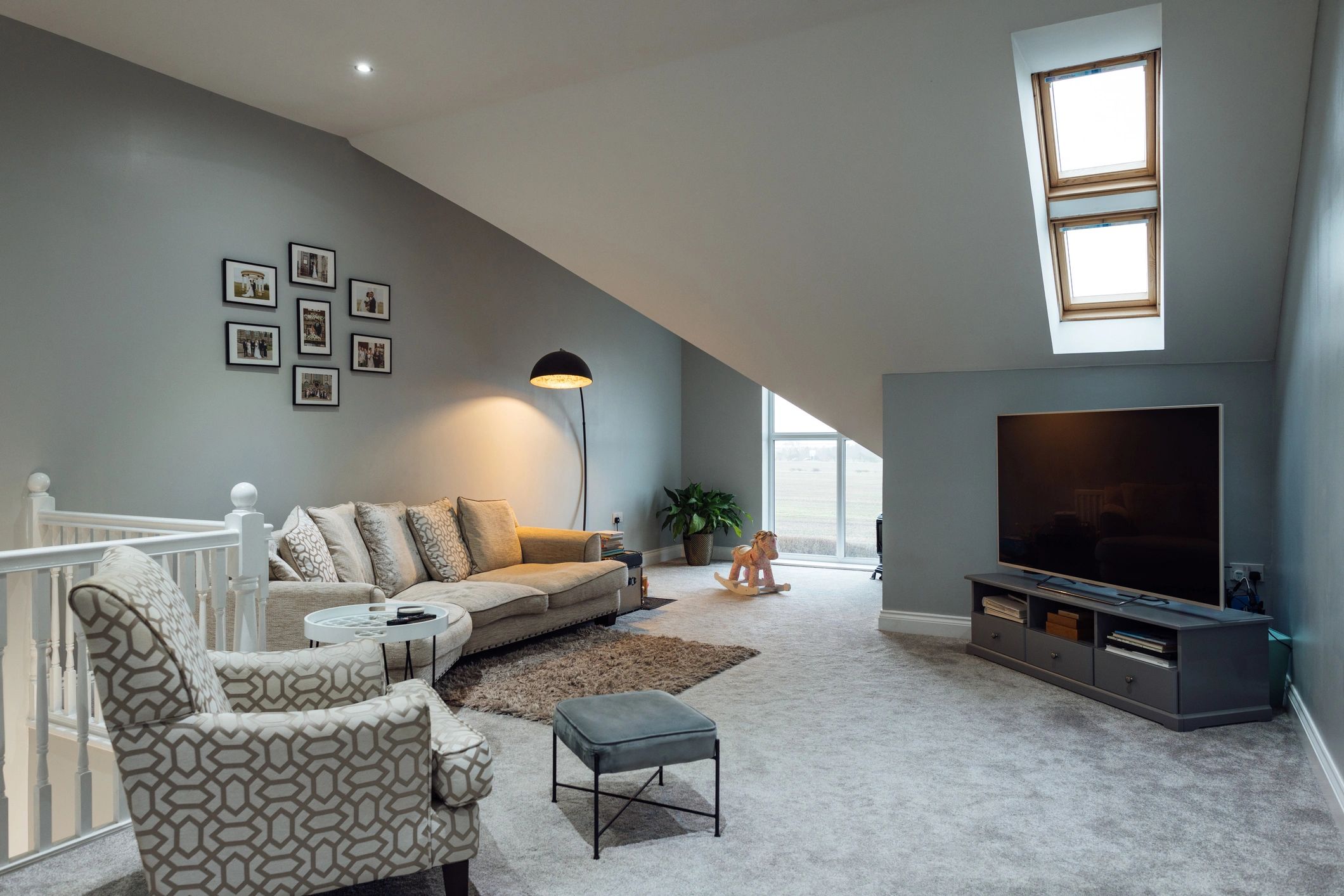 Bright modern living room interior