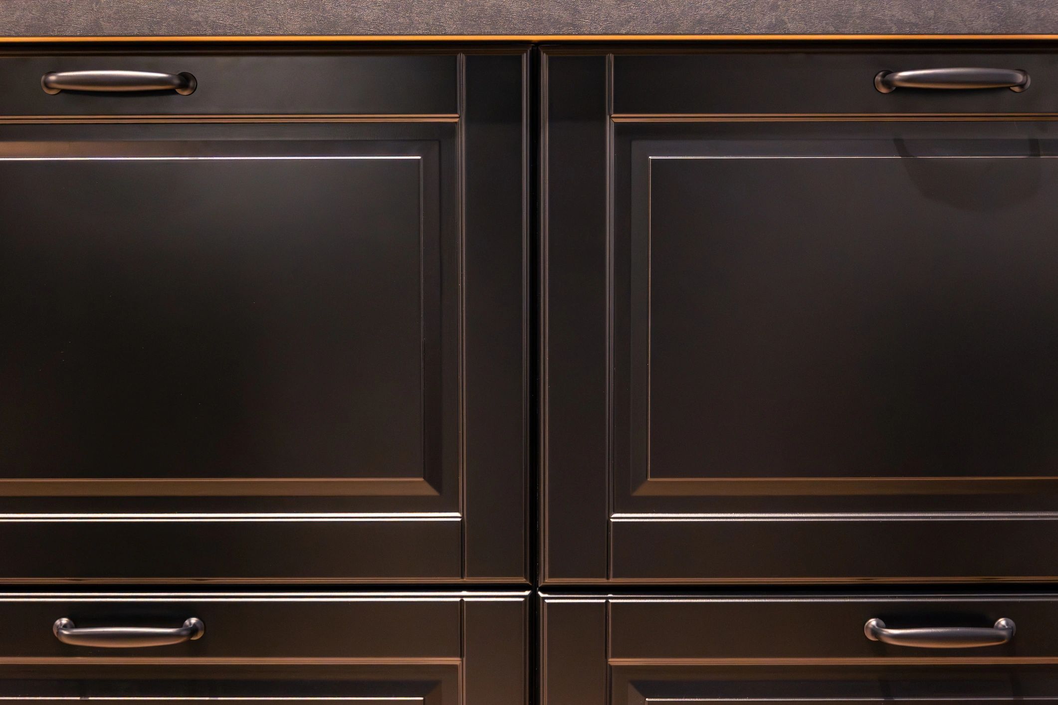 Modern kitchen cabinets with a smooth painted finish